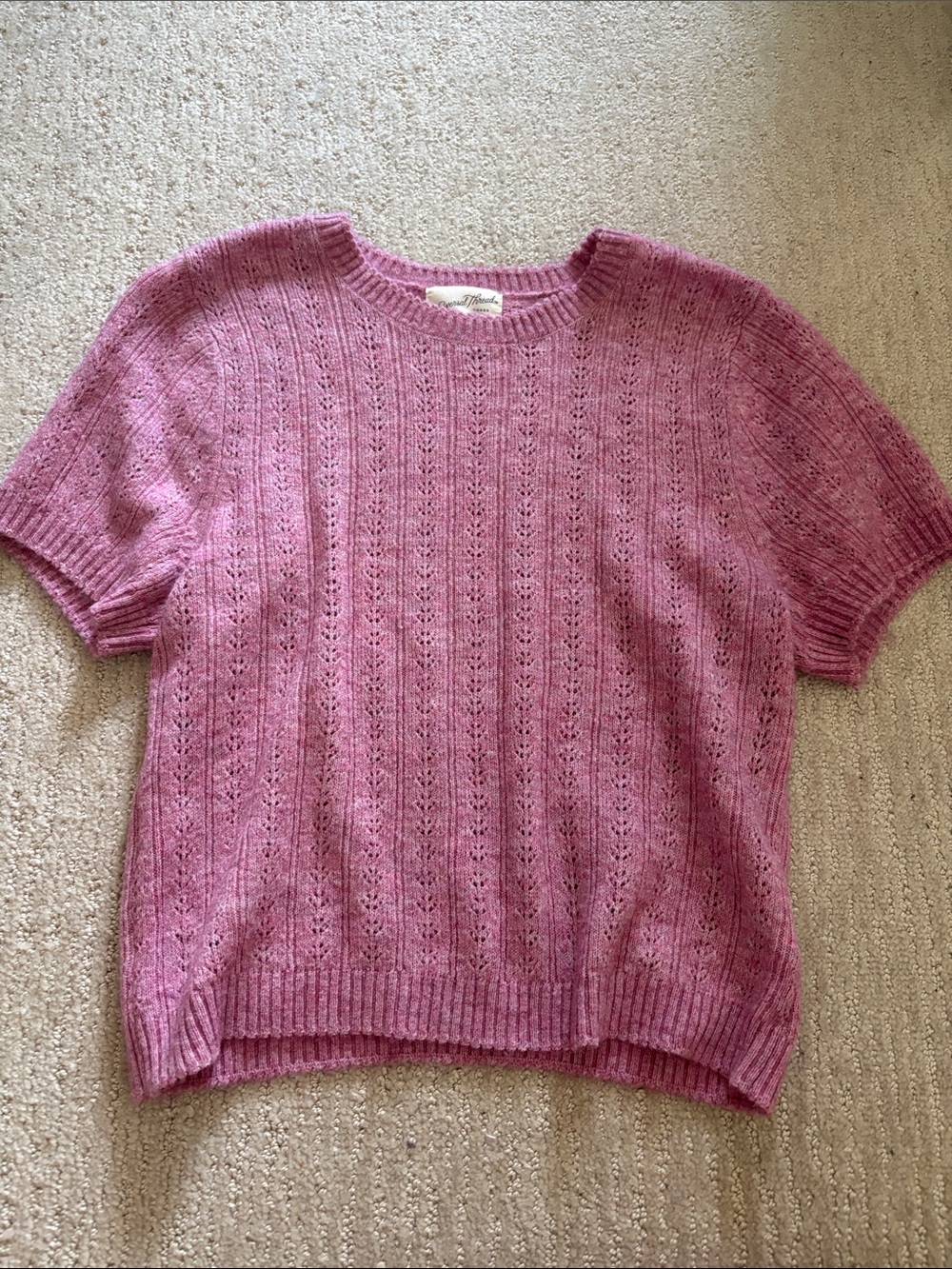 Universal Threads Pink Pointelle Knit Sweater in Pink